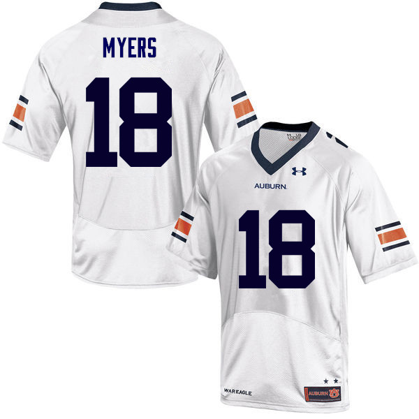 Men Auburn Tigers #18 Jayvaughn Myers College Football Jerseys Sale-White
